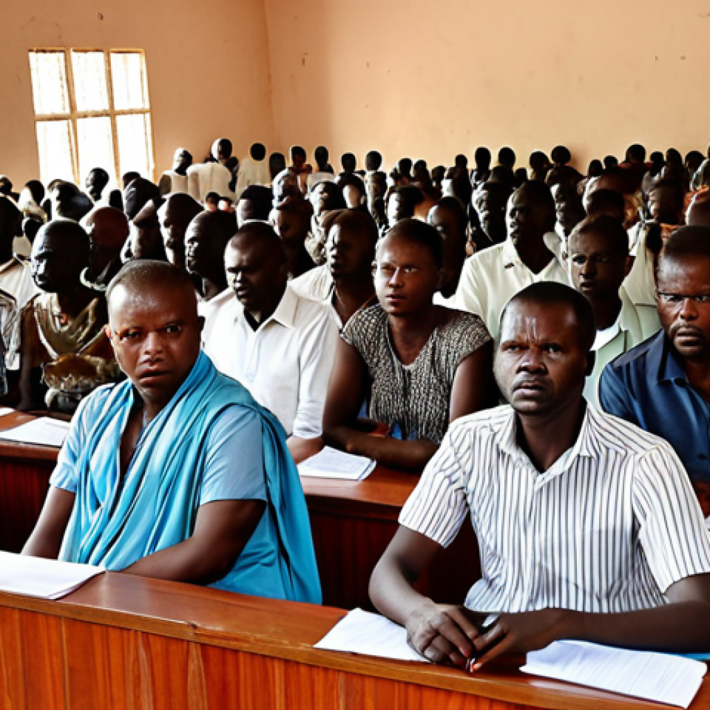 **

"A crowded government office in Burkina Faso. Citizens are waiting in long lines, some looking frustrated. An official behind a desk appears dismissive. The overall mood is one of inefficiency and corruption. Focus on conveying the challenges citizens face when interacting with public services. Use muted, desaturated colors."

**